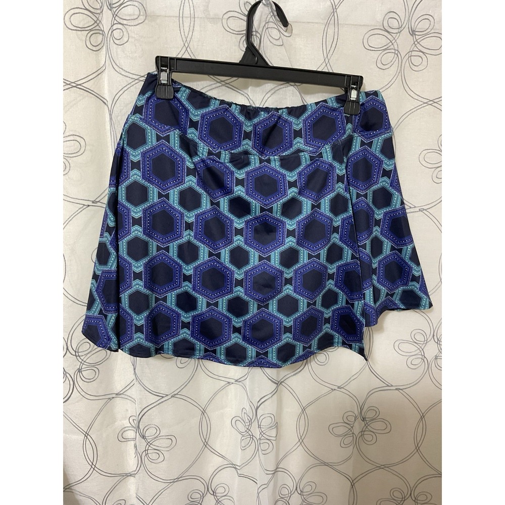 Xrs3Chic Women's Blue Green Golf Tennis Pickleball, Athletic Skort Pockets Large